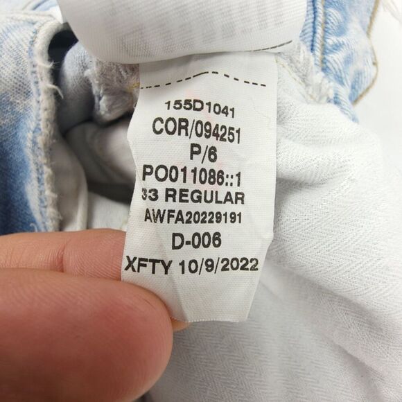 ABERCROMBIE 90s Relaxed Jeans High Rise Clean Girl Wide Distressed Light Wash 33 - Picture 8 of 10